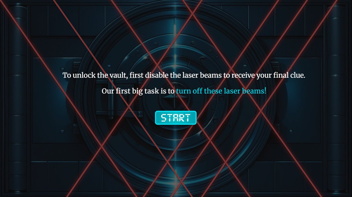 Vault intro: disable the laser beams to get your final clue