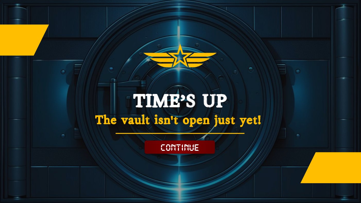 Time's up screen: the vault isn't open just yet