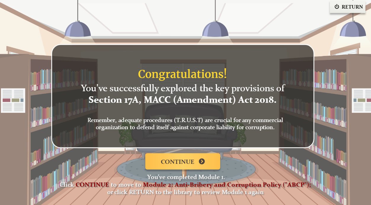 Congratulations screen at the end of the course