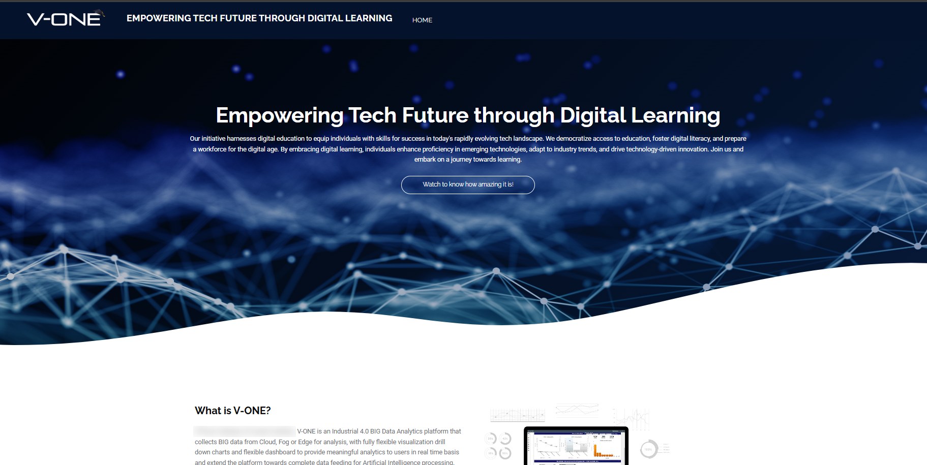V-ONE Digital Platform home page