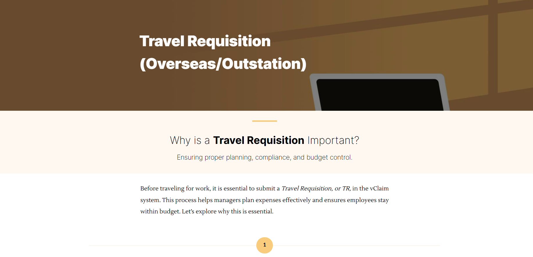 Travel Requisition course opening: why a Travel Requisition is important